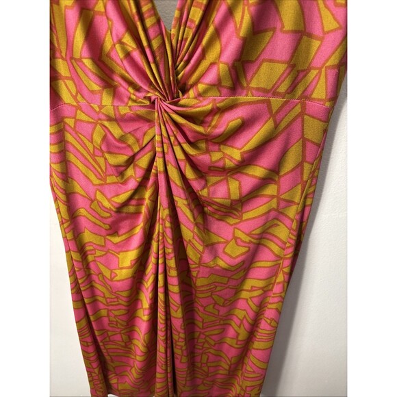 Trina Turk Women’s  Mini Dress Coral Multi Print Halter Dress Sz 6 - Picture 6 of 13